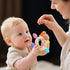 0-6 6-12 0-24Months Baby Teething Rings Toys for Months Baby Rattle Teether Sensory Toys for Babies Silicone Teether