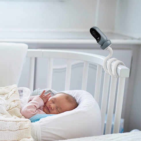 Baby Monitor Mount for Owlet Cam 2 / Cam Smart, 360° Flexible Goosenecks Infant Baby Camera Holder/Shelf/Stand for Crib Nursery