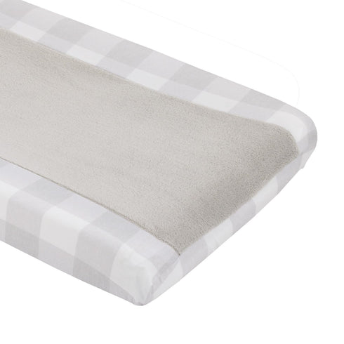 NoJo Rustic Farmhouse Super Soft Gray and White Buffalo Check Changing Pad