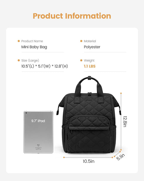 Backpack, Backpack LOVEVOOK Small Diaper Bag Mini Baby Bag for Girl Boy with Changing Pad, Diaper for Mom Dad