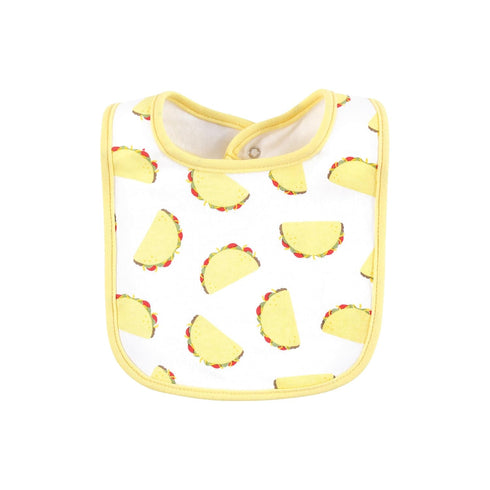 Set, Hudson Baby Unisex Baby Cotton Bib and Sock Taco Tuesday, One Size