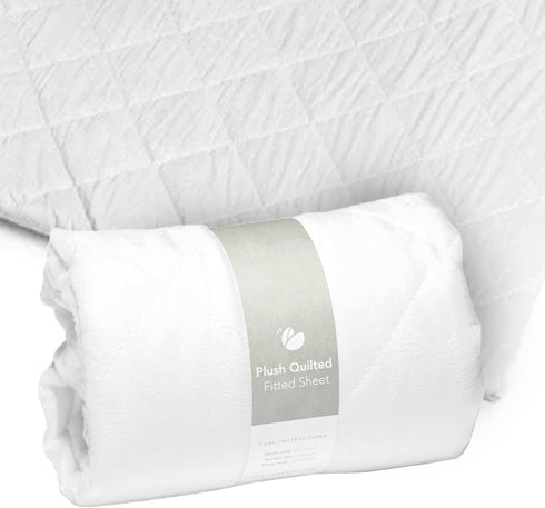 Guava Family Travel Crib Sheet | Plush Quilted Fitted Sheet, Manufacturer-Approved Fit