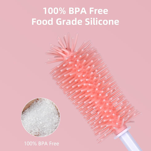 GUARDIX Set, 3 1 Silicone Bottle Cleaning Brush,Baby Travel Essential Bottle Brush in Silicone Brush, Nipple Brush