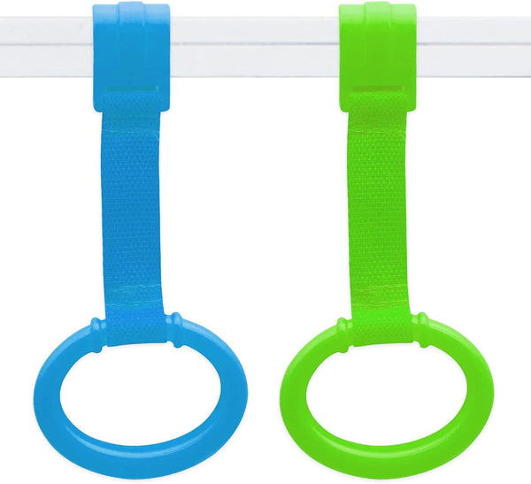 Baby Pull Up Rings, 2 Pcs Bed Stand Up Assistant, Play Gym Crib Pull Ring for Toddler Kids Children Walking Training