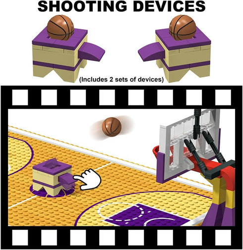 Building Block Education Toy, Basketball Court Baseplates and 2 Basketball Stands for Compatible Brands