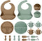 Silicone Baby Feeding Set, 18PCS Baby Led Weaning Supplies, Eating Essentials Utensils