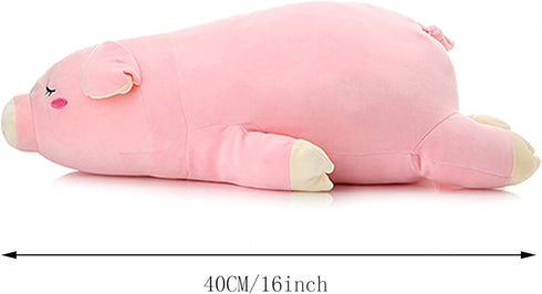 Lazada Kids Pig Plush Pillow, Stuffed Body Pillow, Pink, 16 Inches