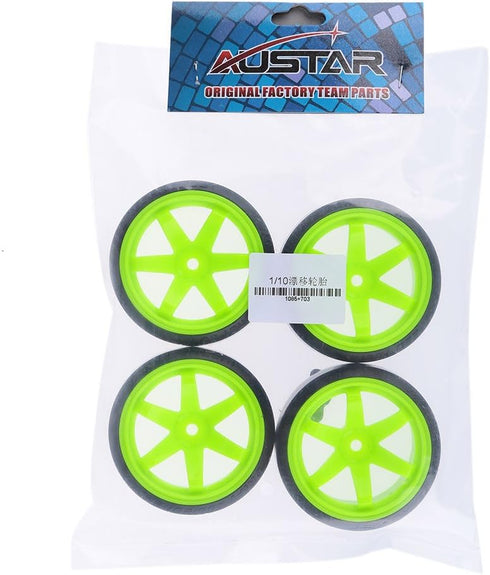 GoolRC 4PCS/Set Hard Tyre Replacement for 1/10 Drift Car, Compatible with Traxxas HSP Tamiya HPI Kyosho (Green)