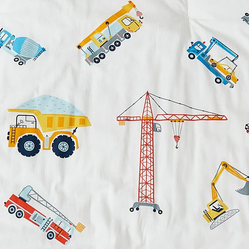 Brandream Fitted Crib Sheets Boys Construction Truck Baby Nursery Toddler Sheets Cotton Car Vehicle Carriage Excavator