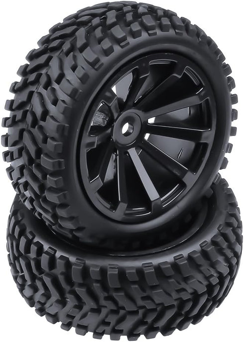 Hobbypark Rubber RC Car Tires & Wheel Rims, Outer Diameter 2.99 inch / 76mm, Foam Inserts (4-Pack).