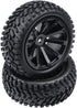 Hobbypark Rubber RC Car Tires & Wheel Rims, Outer Diameter 2.99 inch / 76mm, Foam Inserts (4-Pack).