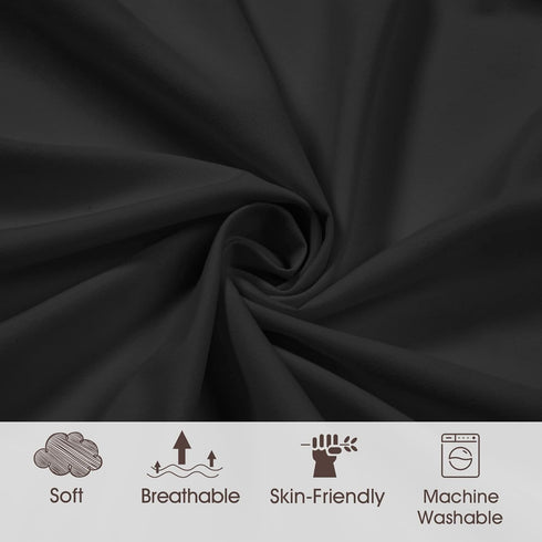 PHF Baby Changing Pad Covers for Boys Girls, 2 Pack Ultra Soft Microfiber Sheets for Most Changing Pads, Black & Black