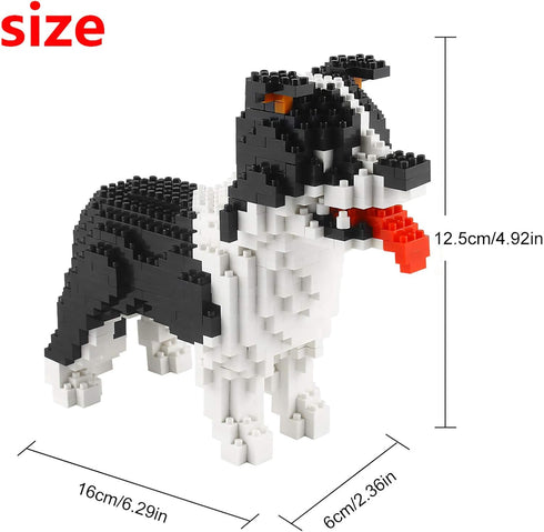Larcele Micro Dog Building Blocks Set, 950 Pieces KLJM-02 (Border Collie) Mini Building Toy Bricks Kit