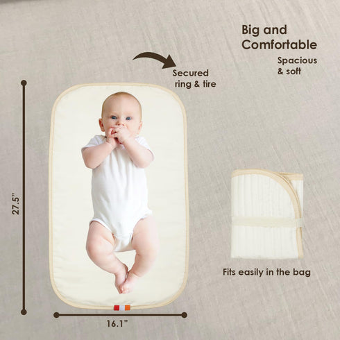 Portable Diaper Changing Pad-Quilted Thicker Waterproof Changing Pad-Change Pad Liner Bed Pad Play Mat-Travel Diaper