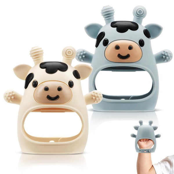 TOHIBEE 2 Packs Baby Teething Toys for 0-6 6-12 Months, Food Grade