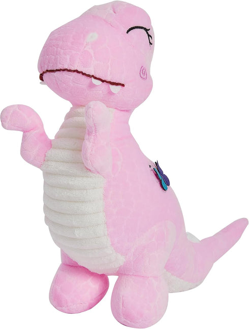 Wemi Pink Dinosaur Stuffed Animal Toys, Cute Soft Dinosaurs Plush Doll T-Rex Throw Pillow for Boys Girls, 11"