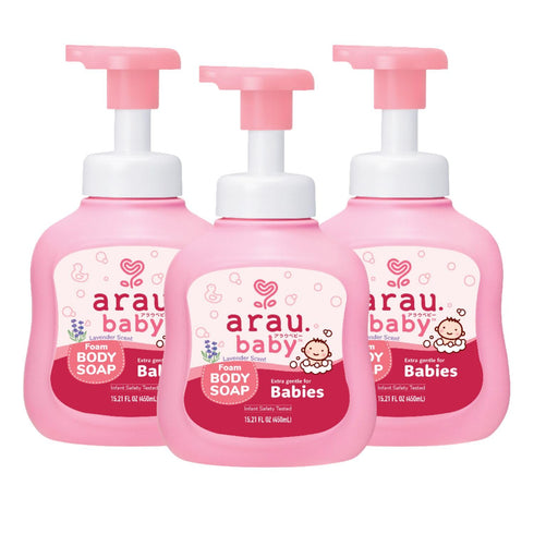 Arau Baby Foam Body Soap Lavender Scent, Natural Plant Based Baby Wash,