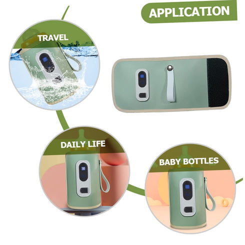 Portable Warmer Bottle Cover - Digital Display Thermal Bag for Outdoor Use