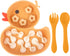Powerful Suction Plates for Baby and Toddler, Divided Plate, Thanksgiving Plates with Fork & Spoon, Duck Baby Plate,