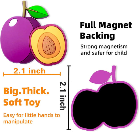 Fridge Magnet for Toddlers 1-3, Strong Rubber Cute Fruit Magnet for Kids, Baby Toys Gift