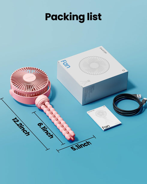 3 360 Gaiatop Mini Portable Stroller Fan, Battery Operated Small Clip on Fan, Detachable Speed Rechargeable Rotate