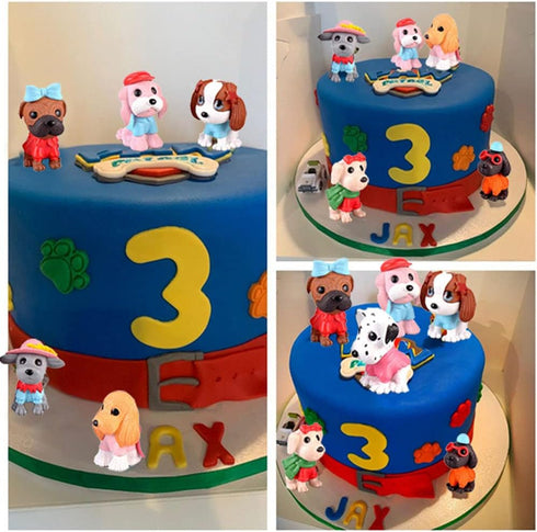 Morofme 8pcs Dog Cake Topper, Puppy Cupcake Decorations Mini Doggie Figurines Toy for Kids Birthday Party