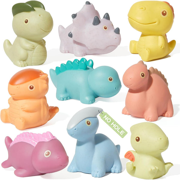 AMCHSURI Mold Free Bath Toys, Dinosaur 9 Pack |Cute, Not Hold Water