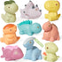 AMCHSURI Mold Free Bath Toys, Dinosaur 9 Pack |Cute, Not Hold Water