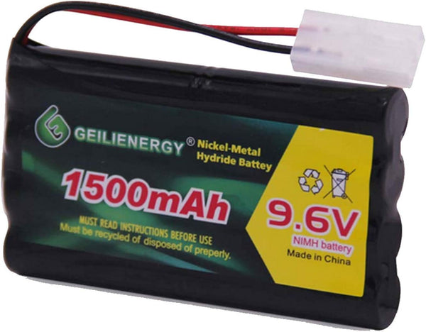 GEILIENERGY 9.6V NI-MH Rechargeable Battery Pack, Standard Tamiya Connector for RC Car, Robots, OTC Genisys 239180 &