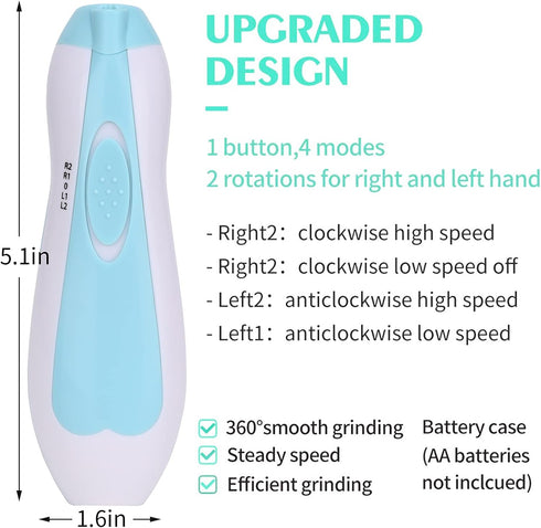 Qidarka Trimmer,Toes Trimmer Baby Nail Clipper,Electric Baby Nail Fingernails Care with LED Light for Newborn,Kids