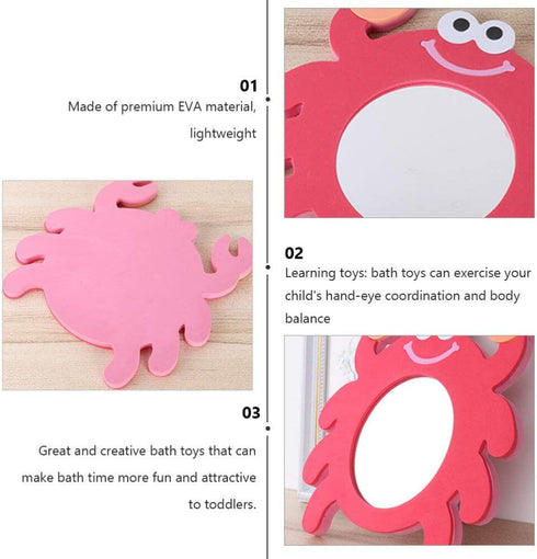 2pcs Mirror Bath Toy Set in Frog Shape, Interactive Baby Bath Toys for Fun Bath Time