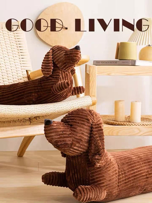 43“ Dachshund Plush Long Pillow - Brown Dog Body Pillow Animal Doll for Home Sofa Cushion Decor