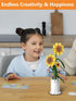 AMSHINE Set, Sunflower Bouquet Building Block Flower with Vase Building Toys, Home Garden Office Decorations and Party