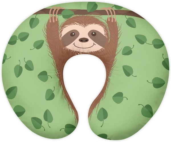 GIFTPUZZ Sloth Pattern Polyester Pillow Slipcovers for Breastfeeding Moms, Cartoon Nursing Pillow
