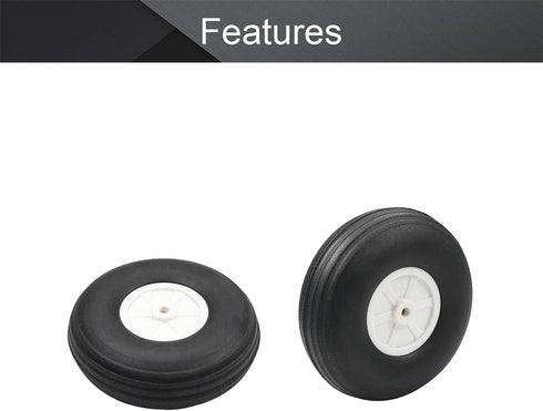 Fielect 3 inch RC Model Airplane Super Light Sponge Tire and Wheel Sets for RC Car, 2 Pcs