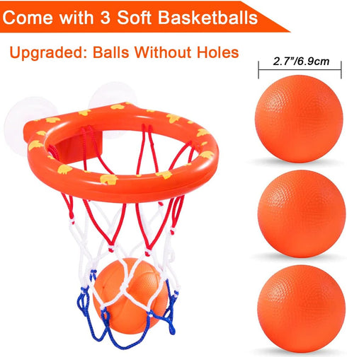 Bath Toy Fun Basketball Hoop & Balls Set for Kids, Toddler Bath Toys Gift Set with 3 Balls Included