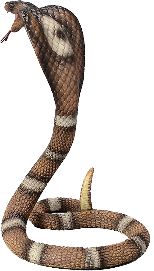 Gemini&Genius King Cobra Figurine Toy, Safari Animal Toys, Fake Snake Action Figures, Scary Snake Toy, 6.5 Inches