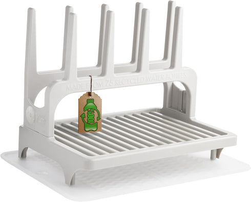 PopYum Seattle Gray Space Saving Drying Rack from 100% Recycled Bottles with