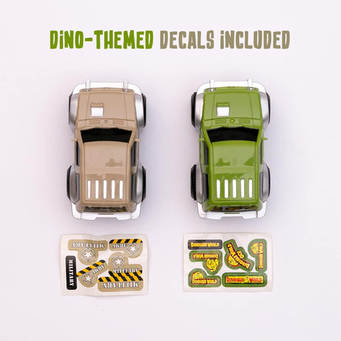 JITTERYGIT Replacement Cars for Tracks, Extra Race Car Accessories for Dinosaur Race Track, 2 Jeeps Pack