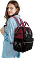 SONGTING Backpack Mommy Daypack Black and White Checkered Flags Diaper Bag Travel Waterproof Bag Nappy