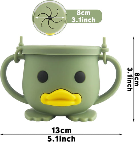 Qshare Snack Cup for Toddlers,Toddler Snack Containers,Spill Proof Food Containers,Baby Treat Catcher,Food Grade