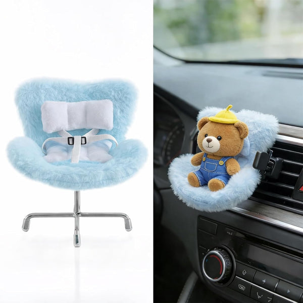 Ezcora Cute Car Accessories for 10-17cm Dolls, Doll Car Seat with Clip