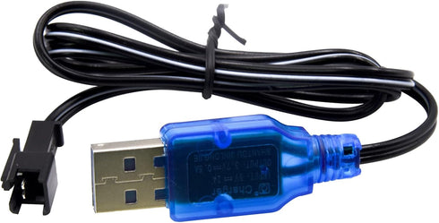 Blomiky 2 Pack USB Charger Cable 3.7V with SM-2P Connector for Mini RC Amphibious Stunt Car, Boat, Trucks, Li-ion,