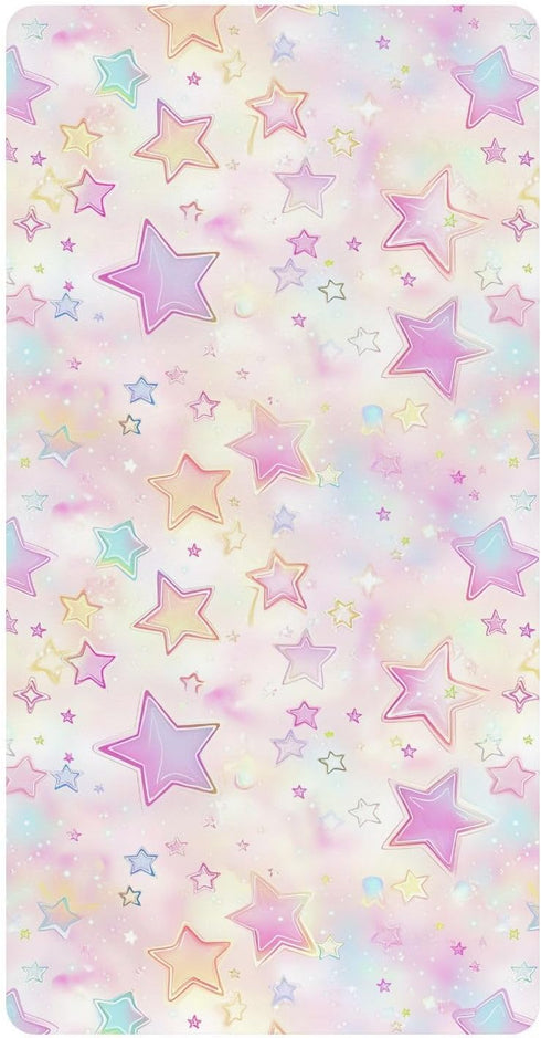 miaozhen Cotton Baby Crib Sheets Soft Stretchy Sweet Cute Stars Blush Color Toddler