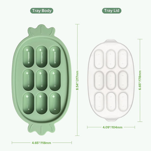 Haakaa Baby Popsicle Mold, Baby Food Maker & Breastmilk Teething Freezer Tray, BPA Free Silicone (Green)