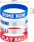 Baseball Silicone Rubber Bracelets, Baseball Wristbands for Gifts, Party Favors (24 Pieces)