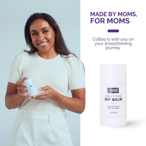 CoBoo Melting Nip Balm for Sore Nipples, Baby-Friendly Postpartum Essential, Touch-Free Application, Soothes