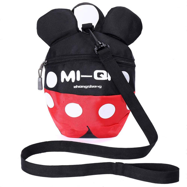 Baby Toddler Leash Backpack, Anti-Lost Travel Bag Harness Reins for Boys Girls (Black Red, 1-5 Years)