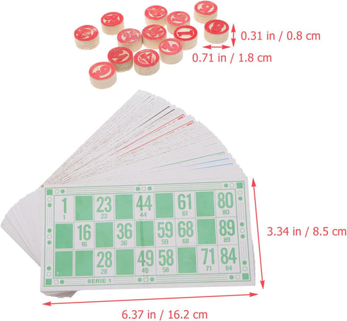 Toyvian Russian Lottos Game | Travel Bingo Set | Wooden Travel Board Games with Bingo Game Chips, Cards, and Boards