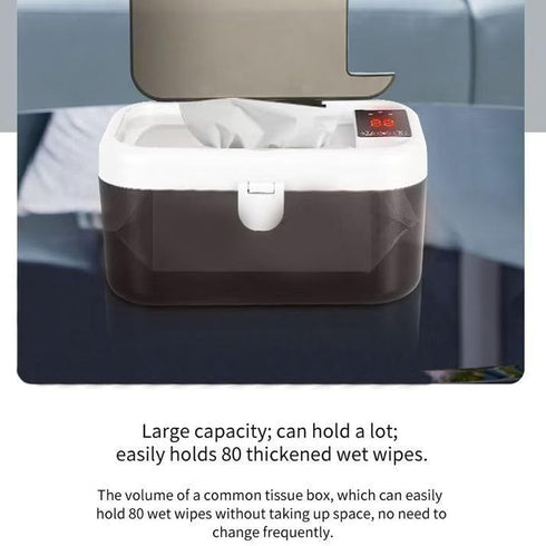 Portable Baby Wipe Warmer, Wet Wipes Heater with Nightlight, Top Heating Wet Wipes Dispenser Diaper Wipe Warmer